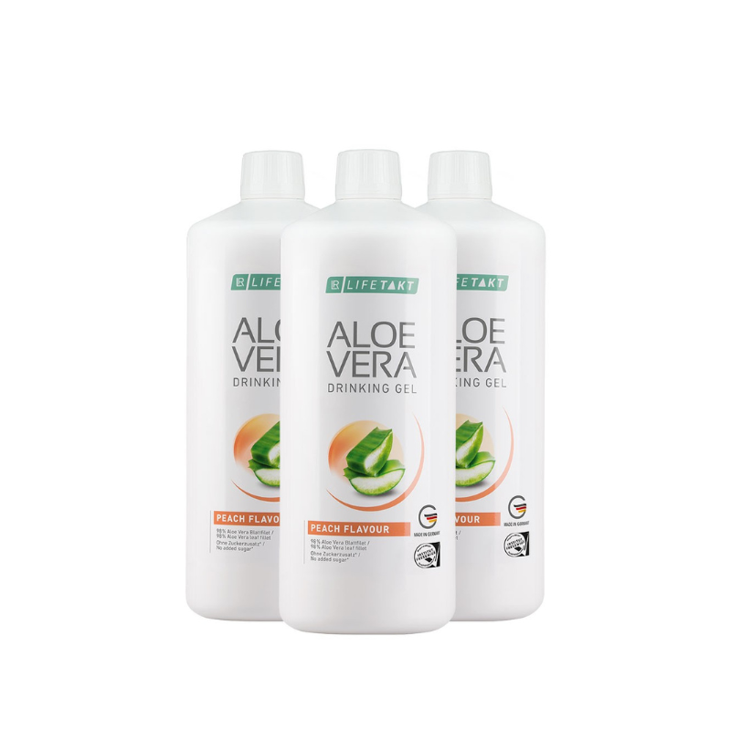 Aloe vera gel pêche - set par 3