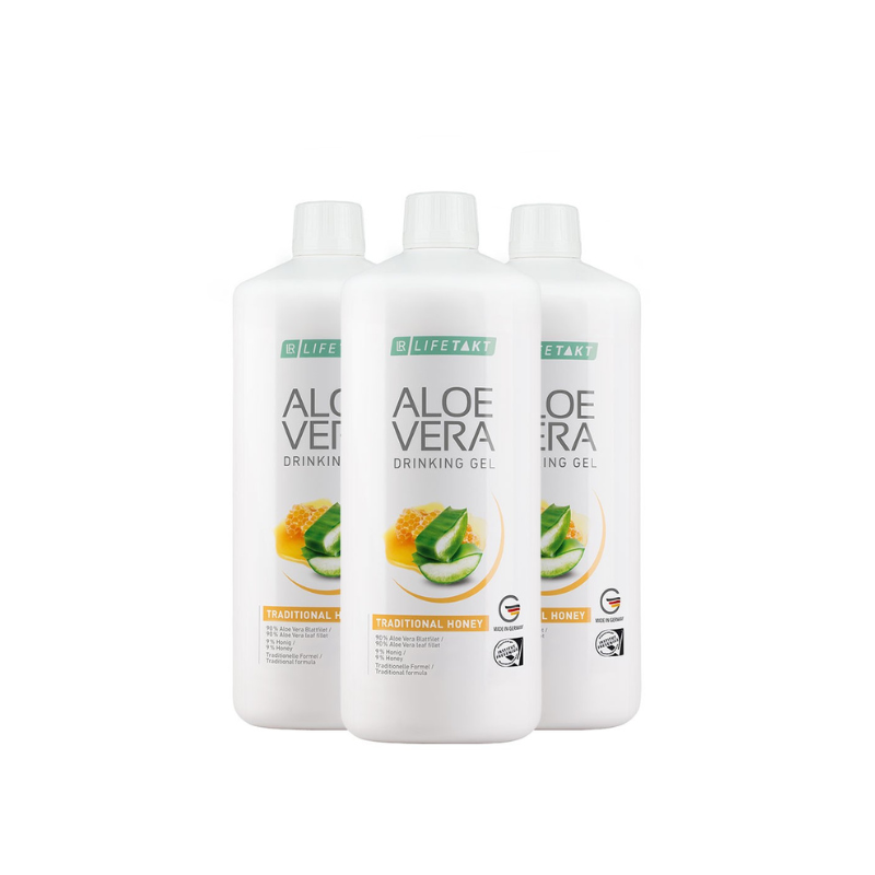 Aloë Vera Drinkgel honing - set van 3 